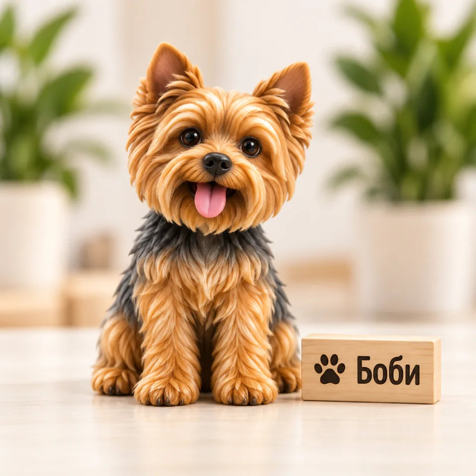 Figurină Yorkshire terrier numit Bobi
